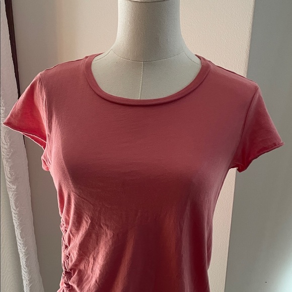 All Saints Aerie Rouched Coral Ruched Tee XS Tee - Picture 5 of 9